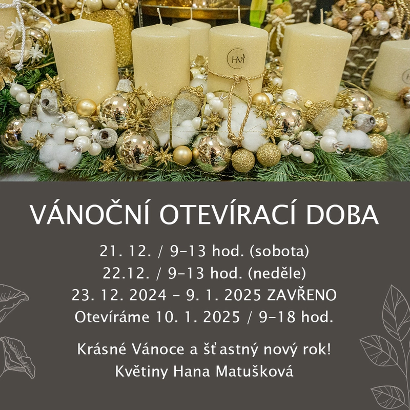 Novinka Vánoční otevírací doba
